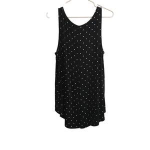 Old Navy Luxe Tank Top Black with White Dots Size L